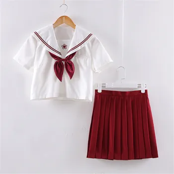 

New JK School Uniform Set For Girls Student Uniform Tie Sailor Suit Sets Table Costume Japanese Cosplay Uniform School girl