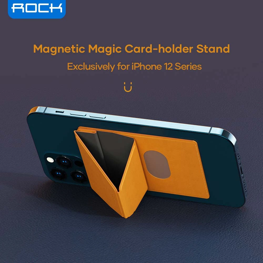 best iphone wallet case ROCK Leather Magnetic Card Holder Stand for iPhone 13 12 Pro Max Mini Waterproof Wallet Case  ID Credit Card Storage Bag Pouch waterproof pouch for swimming