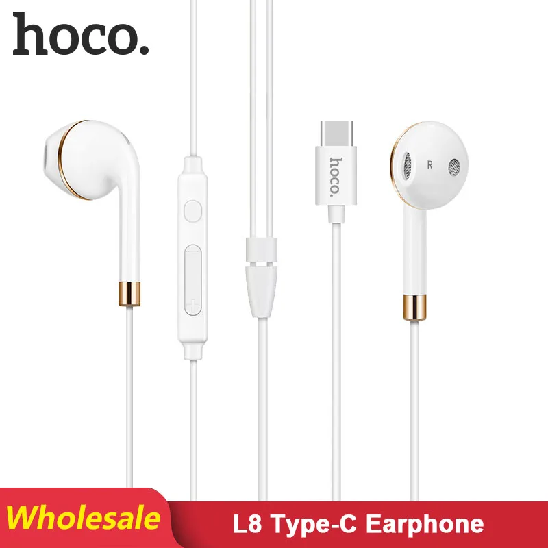 HOCO L8 20 шт./лот оптовая продажа наушники-вкладыши типа C наушники для Samsung Xiaomi huawei USB