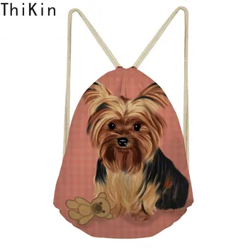 

Aulaygo Yorkie Printing Girls Drawstring Backpacks for Children Ladies String Beach Pouch Mini Storage Women Shoulder Backpacks