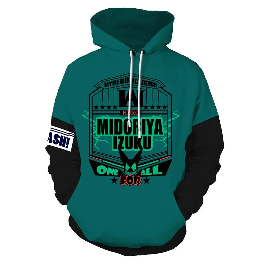 

Anime My Hero Academia Boku Izuku Midoriya Cosplay Hoodie Deku Battle Green Hooded Hoodie Coat Jacket Sweatshirt Unisex