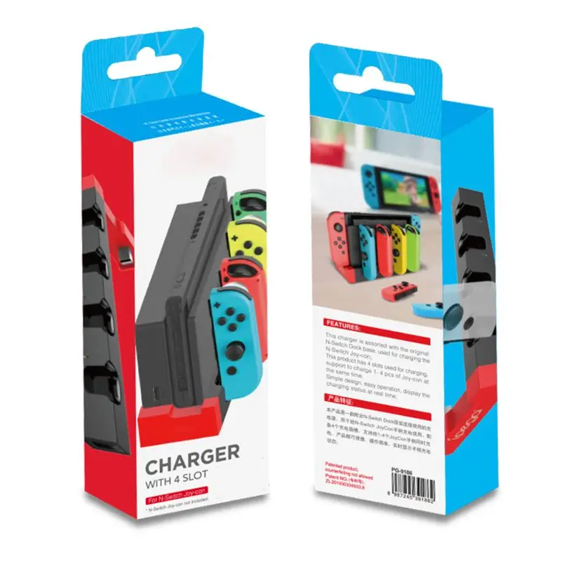 PG-9186 зарядное устройство зарядная док-станция для N-Switch Joy-Con контроллер зарядная подставка