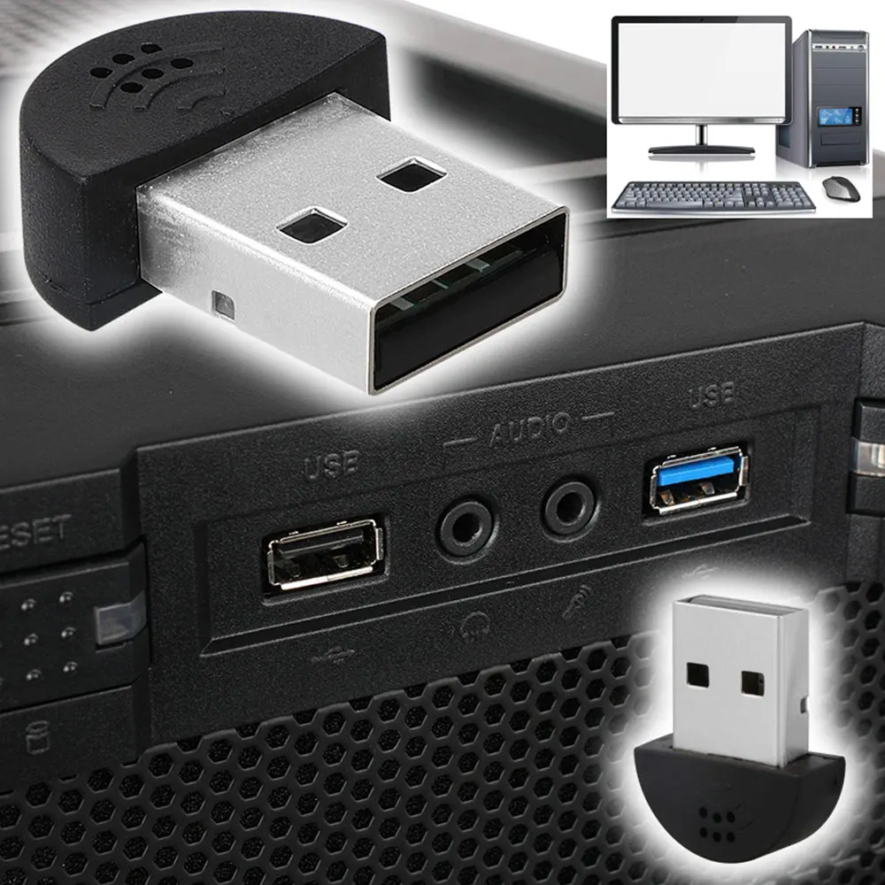 Новый мини USB 2 0 Микрофон Портативный Студийный для речи микрофон аудио адаптер