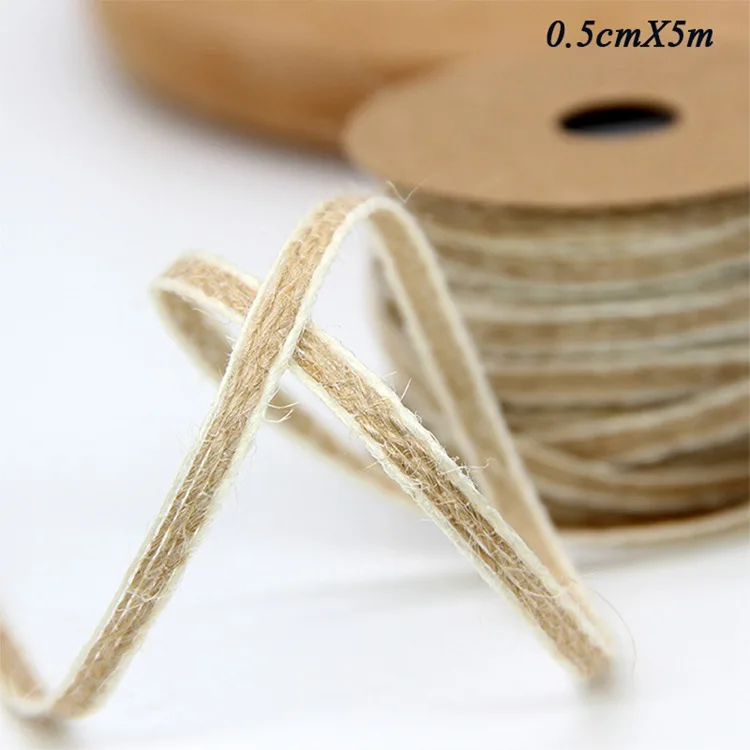 5m ribbon LAPHIL 2 м 5 см лента из натуральной джутовой мешковины с кружевом деревенские Свадебные украшения Винтажные джутовые Hessain ленты рулоны вечерние принадлежности - Цвет: 5m ribbon