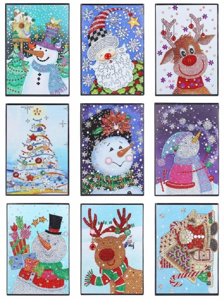 

Diamond Painting Notebook Christmas Gift DIY Santa Claus Special Shaped Diamond Embroidery Cross Stitch A5 60 Pages Notebook