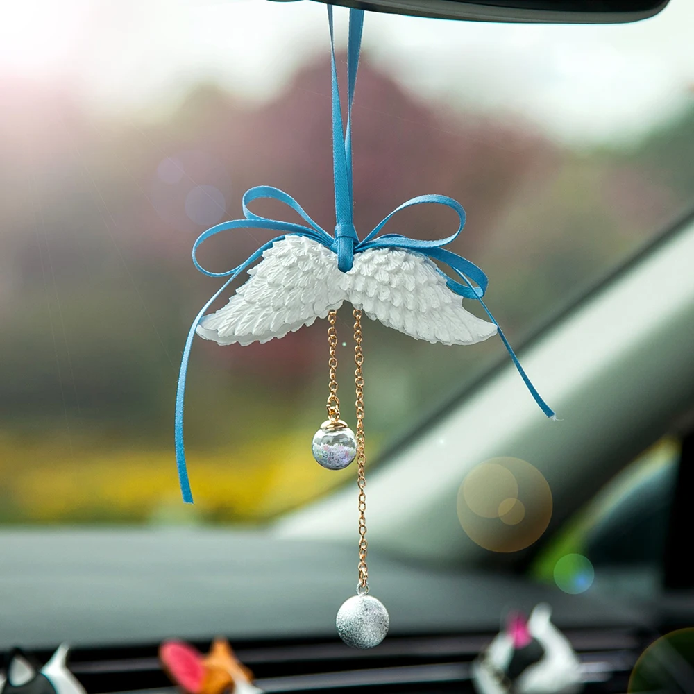 Автомобильный Кулон Крылья ангела для автомобильного зеркала заднего вида украшения гипсовые крылья ароматерапия освежитель воздуха автомобильный подарок