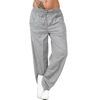 

Women Casual Loose Fitness Sweatpants Wide Leg Pants Ladies Drawstring Pants Trousers