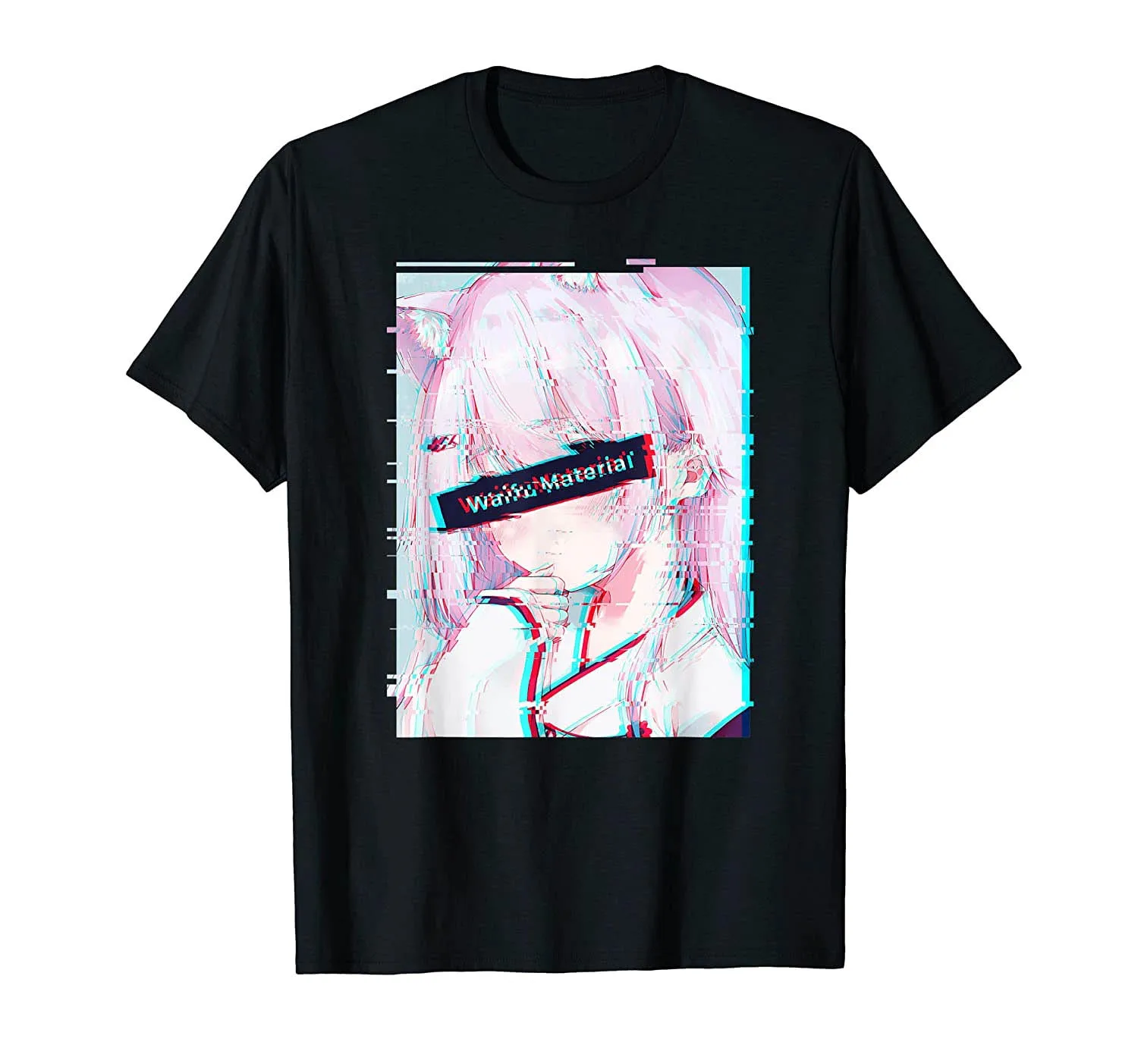 Футболка Waifu в стиле аниме Girl Japanese Neko Vaporwave Мужская хлопковая футболка уличная
