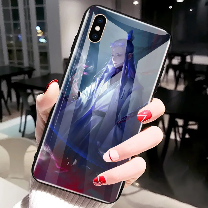 Для iPhone XS MAX XR XS i8 i8 Plus i7 i7 Plus Сказочный защитный чехол из закаленного стекла Nezha для iPhone 6 6s Plus