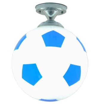 

Soccer Ball Children Room Glass Led Ceiling Light Football Kid's Room Led Lamp Bedroom Bar Ceiling Lights Home Lighting-Blue+Whi