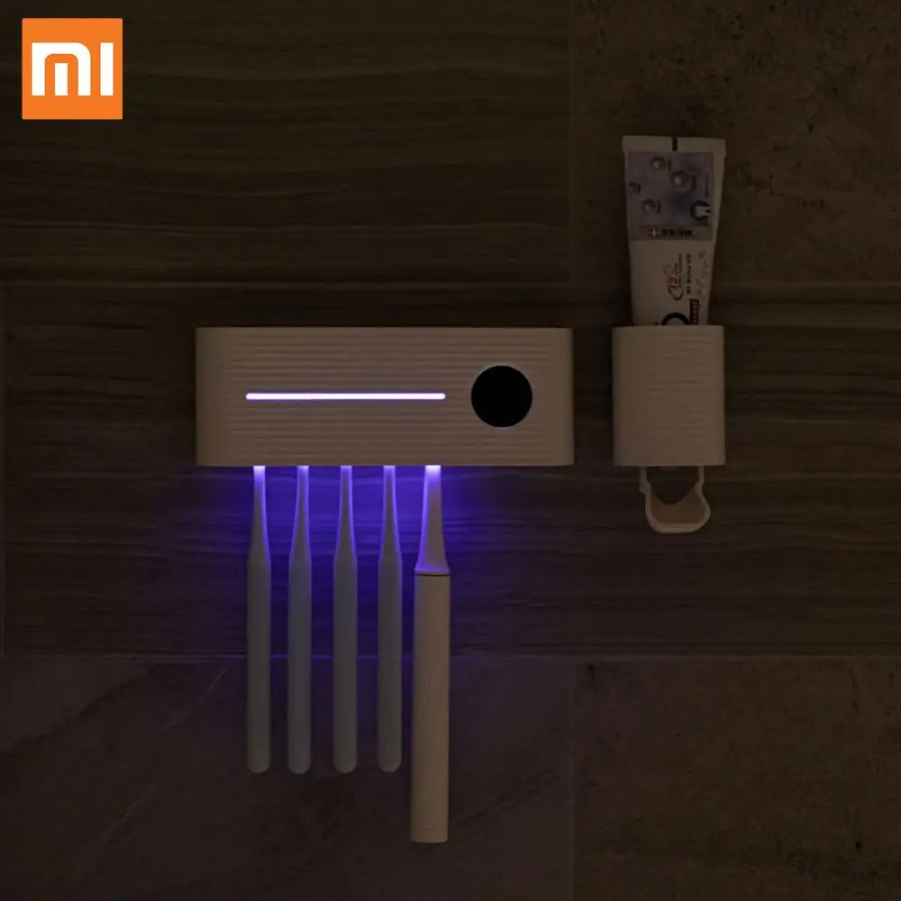 Xiaomi-Soporte esterilizador de cepillo de dientes con luz UV, inhibe las bacterias, cepillo dental automático, dispensador de pasta de dientes