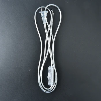 

1.8m Transparent Wire Extension Cable Line Cable EU Plug Light Switching On Off Power Cord For LED Lamp With Button Switch