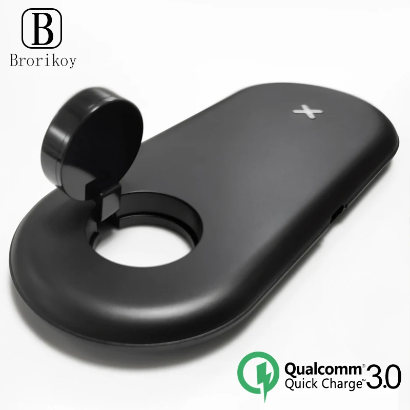 Беспроводное зарядное устройство QC 3 0 быстрая зарядка для iWatch 1 2 4 5 адаптер Qi
