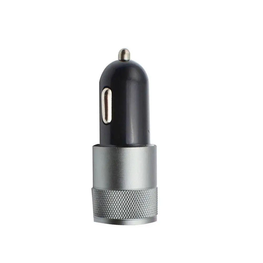 grey Автомобильное мини зарядное устройство с двумя usb-портами, мини-прикуриватель, usb-разъем, универсальный адаптер для автомобильного прикуривателя - Название цвета: grey