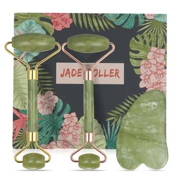 

Facial Massage Roller Guasha Board Double Heads Jade Stone Face Lift Body Skin Relaxation Slimming Beauty Neck Thin Lift