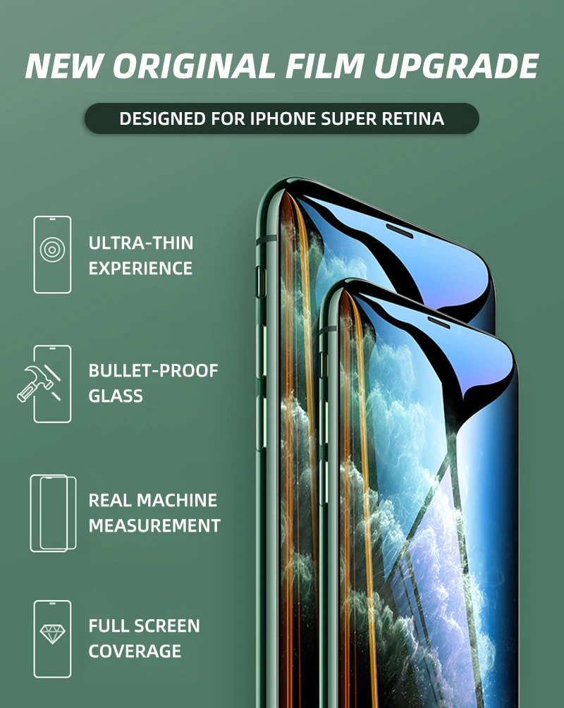 2 stücke Volle Abdeckung glas für iphone 7 6 6s 8 Plus gehärtetes Schutz Glas auf die für iphone 11