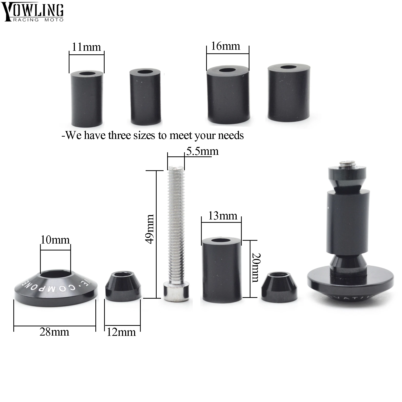 For Honda CBR 600 F2 F3 F4 F4i CB599 CBR600RR CBR1000RR Motorcycle grips ends Handle Bar Cap End Plugs Handlebar Grips