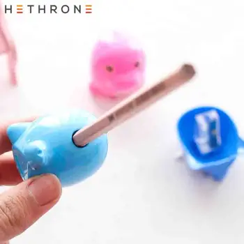 

Hethrone 1PC Kawaii dolphin Pencil Sharpener Cutter Knife Promotional Gift Stationery Double Control Cartoon Pencil Sharpener