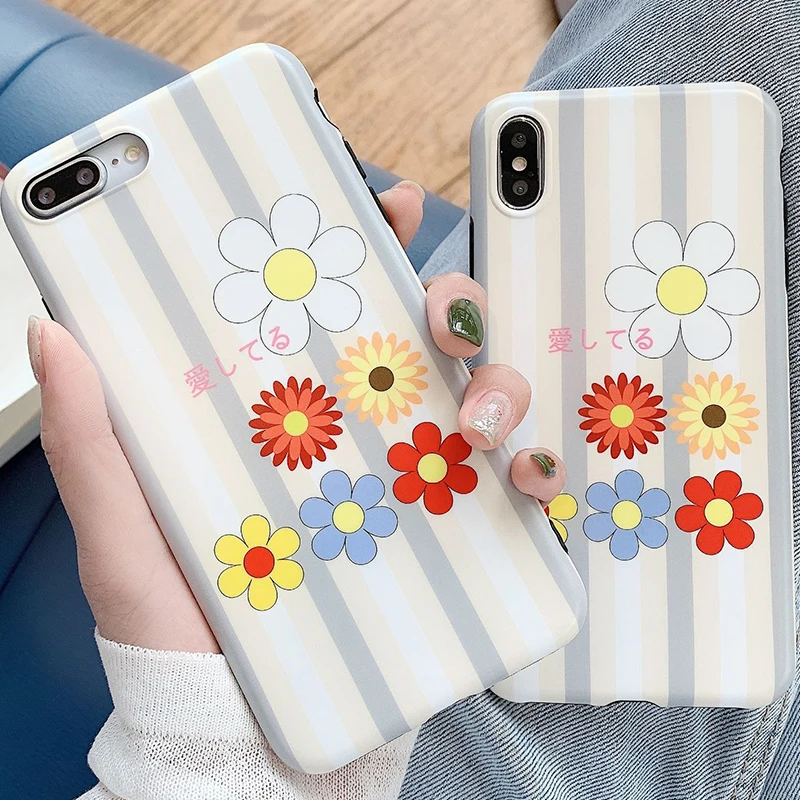 Simple Flower Pattern White Phone Case for iPhone 6 6s 7 8 Plus X Xs XR Max TPU Soft Back Cover |