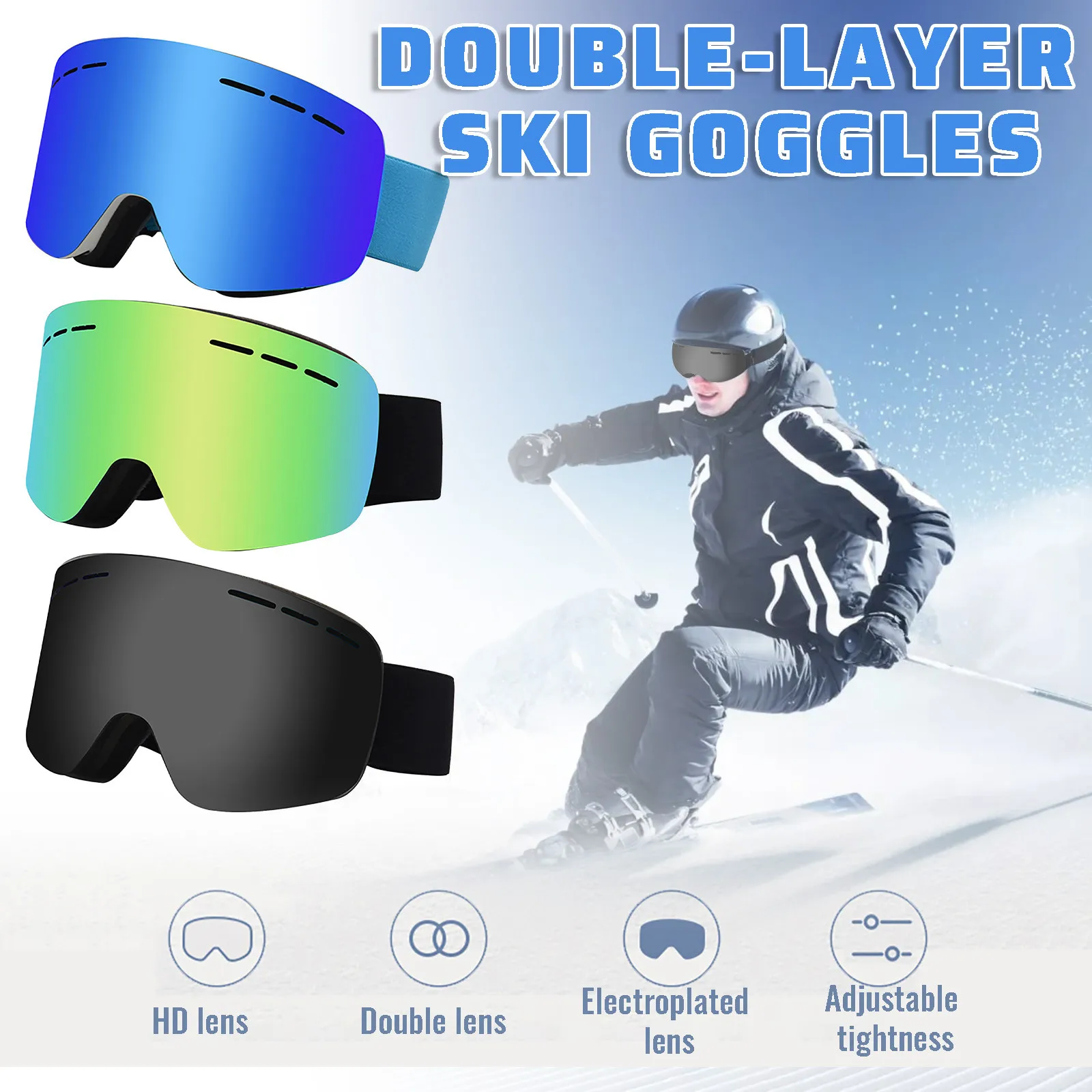 2021 мужские и женские ветрозащитные лыжные очки для сноуборда мотоцикла зимние