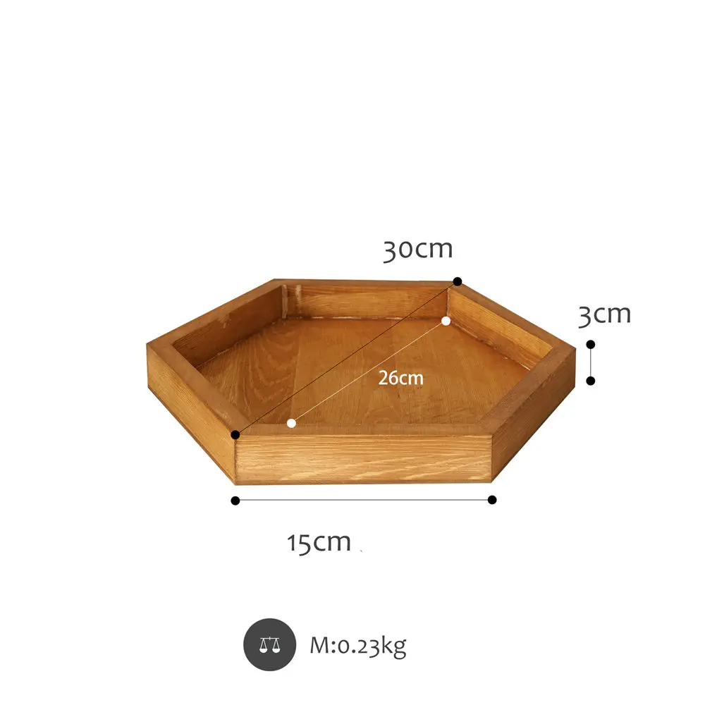 Пасторальный деревянный поднос для хранения Ретро фруктовый торт десертная тарелка винтажная коричневая Шестигранная форма ювелирный поднос Домашний Настольный Декор - Цвет: 3