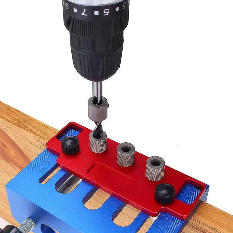 

3 in 1 Woodworking Dowel Drill Bit Set High Precision Calibration Durable Practical DIY Locator Hole Puncher Hole Drilling
