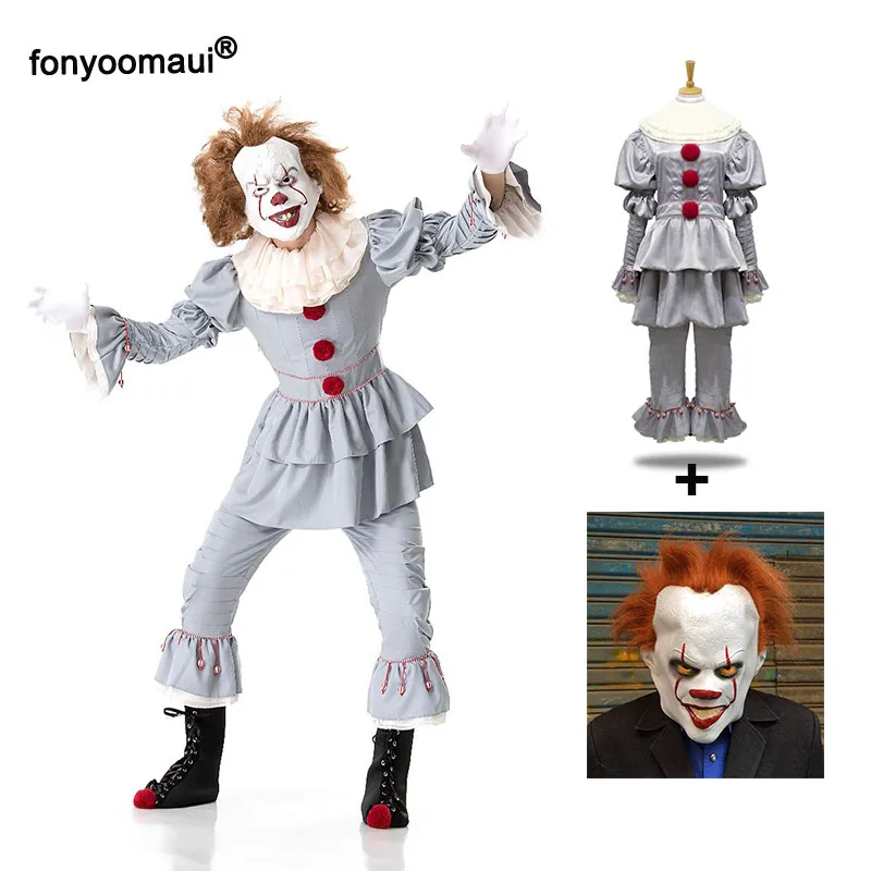 Костюм клоуна для взрослых мужчин женщин Хэллоуин фильм IT Pennywise Joker злого
