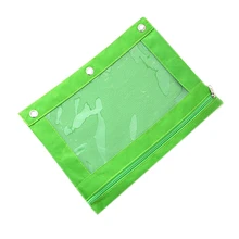 Новинка-1 шт. Сумка для карандашей пакет на молнии с кольцом и заклепками, 3 отверстия, школьные офисные принадлежности, держатель для файлов, сумка для хранения документов