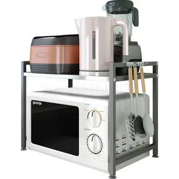 

Kitchen Shelf, Table Top, Microwave Oven Rack, Floor Standing Stainless Steel Rice Cooker Rack, Double Deck Table Top, Oven Stor