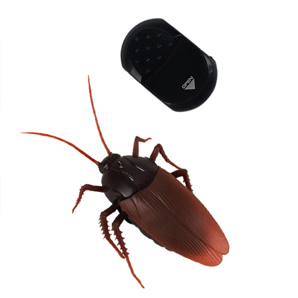 Дети RC игрушка животных инфракрасный пульт дистанционного управления насекомые игрушки Моделирование тараканов электрическая игрушка на радиоуправлении Хэллоуин дети взрослые розыгрыши насекомые - Цвет: Темный хаки