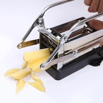 

French Fries Stainless Steel Non Slip Manual Cutter Restaurant Detachable Blade Carrot Potato Chipper Vegetable Slicer Fruit