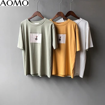 

AOMO 2020 summer women print cotton T shirt short sleeve tees ladies casual tee shirt top high quality ASF17A