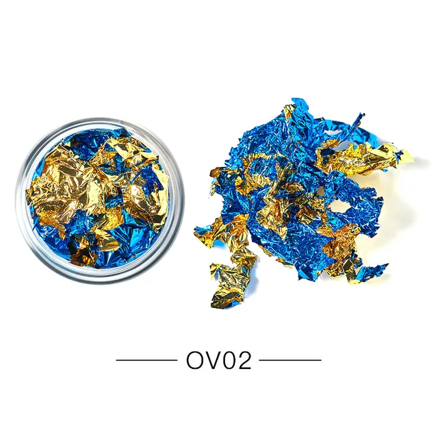 1 Box Gold Silver Irregular Aluminum Foil Paper Nail Art Sticker 3D Glitter DIY Manicure UV Gel Polish Nail Decoration Tools Q06456