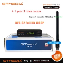 GTMEDIA V7S HD DVB-S2 цифровой спутниковый приемник декодер с USB WiFi антенный приемник Sat FTA 1080P Full HD и 2 года CLINE