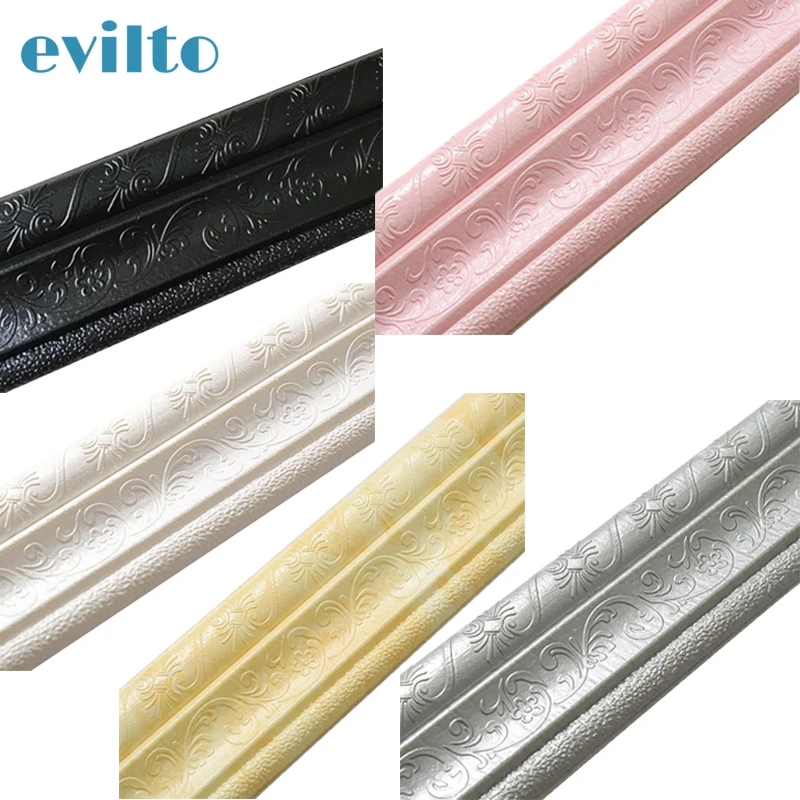 2.3m Border Wall Sticker Waterproof Top Corner Line Edge Strip Self-adhesive Foam Frame Tiles Wallpaper Home Decora | Дом и сад