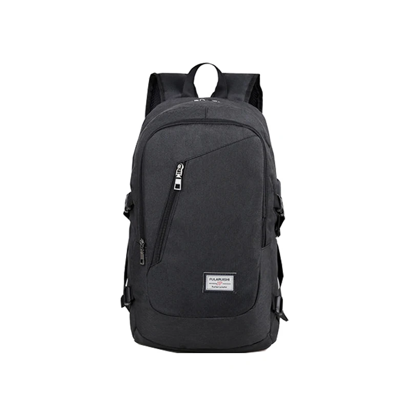 UOSC, модный мужской рюкзак для ноутбука, Usb зарядка, рюкзаки для компьютера, повседневные стильные сумки, большой мужской бизнес рюкзак для путешествий - Цвет: black