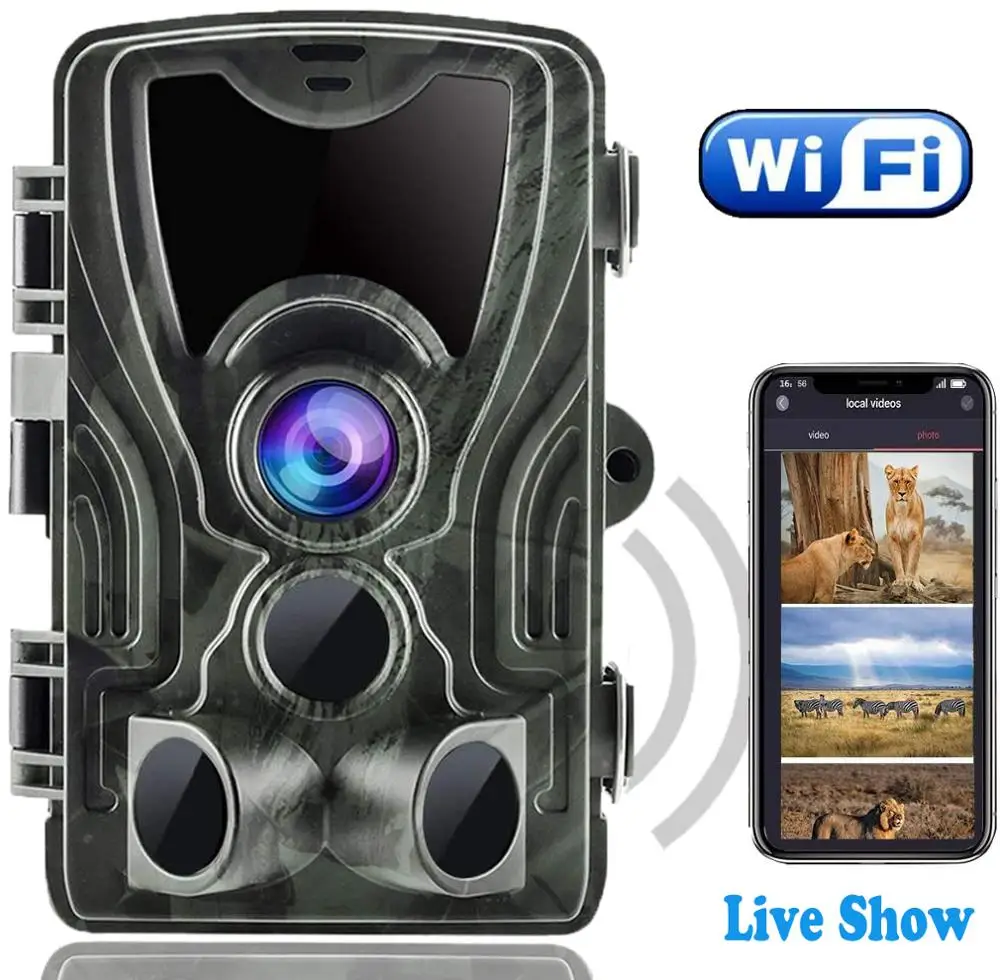 Камера для прямых трансляций, Wi-Fi, камера 24MP, 1296P, s, Wi-Fi 801B, ночное видение, для наблюдения за дикой природой