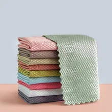 Towel Cloth Wipe Wiping-Rags Fish-Scale Anti-Grease Washing Kitchen Home 5pcs Efficient