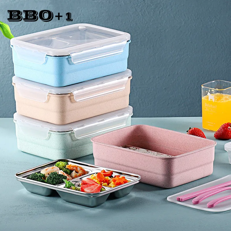 

Stainless Steel Lunch Box for Kids Gray Bag Set Bento Box Leakproof Japanese Style Food Container Thermal Lunchbox Food storage