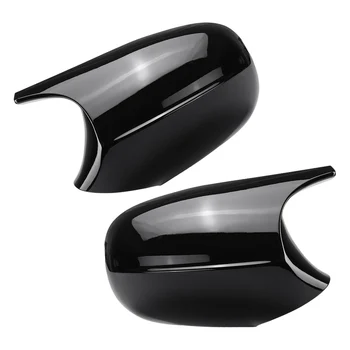 

2pcs ABS Glossy Black Rear View Side Wing Mirror Cap Trim Cover Fit For BMW E90 E91 E92 E93 LCI Facelifted