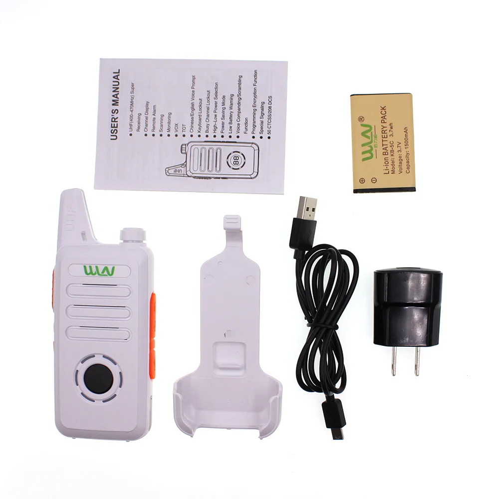 Very Cheap 4mEhR 2 stücke WLN KD C1 Plus Mini Walkie Talkie UHF 400 470 MHz Mit 16 Kanäle Two Way Radio FM transceiver KD C1plus