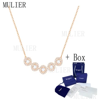 

MULIER 19 ANGELIC SQUARE Series Shiny Dazzling Disc Design Necklace Clavicle Chain 5351305lady Wedding Banquet Elegant Choice