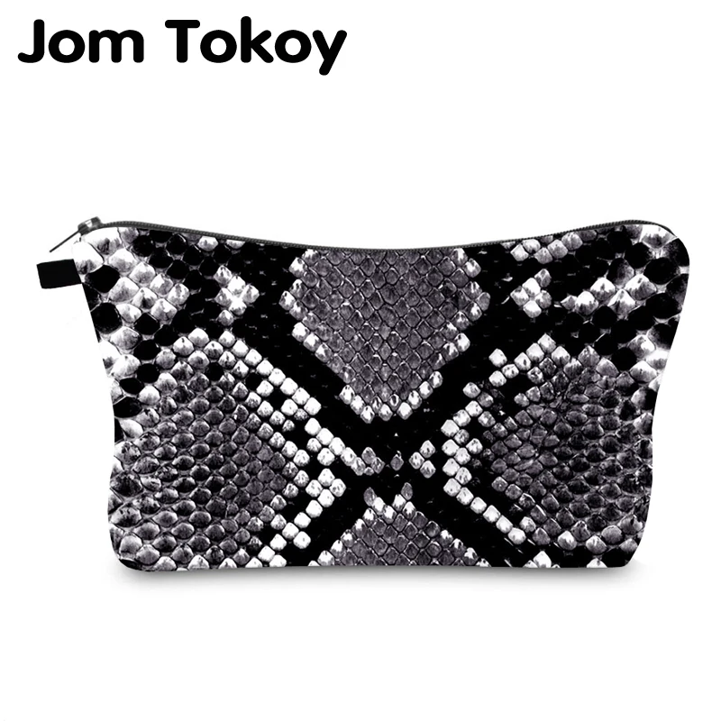 Косметичка Jom Tokoy с принтом под змеиную кожу персонализированная косметичка