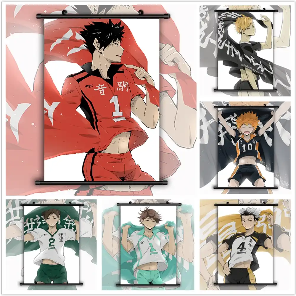 Haikyuu バナー旗アニメマンガhdプリント壁のポスタースクロール Painting Calligraphy Aliexpress