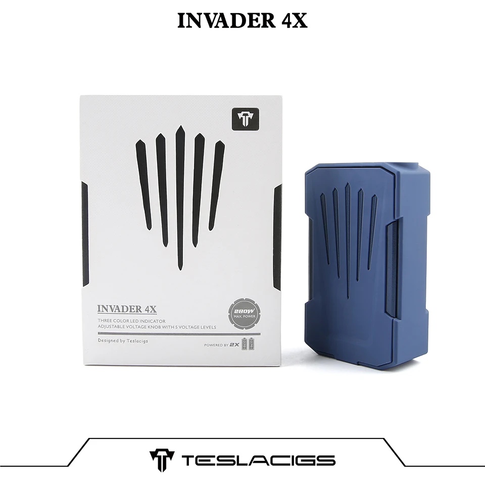 Original Tesla Invader 4X Box MOD vape for Invader 4X Kit Adjustable Voltage Electronic Cigarette Vape Mod VS voopoo drag 2 (7)