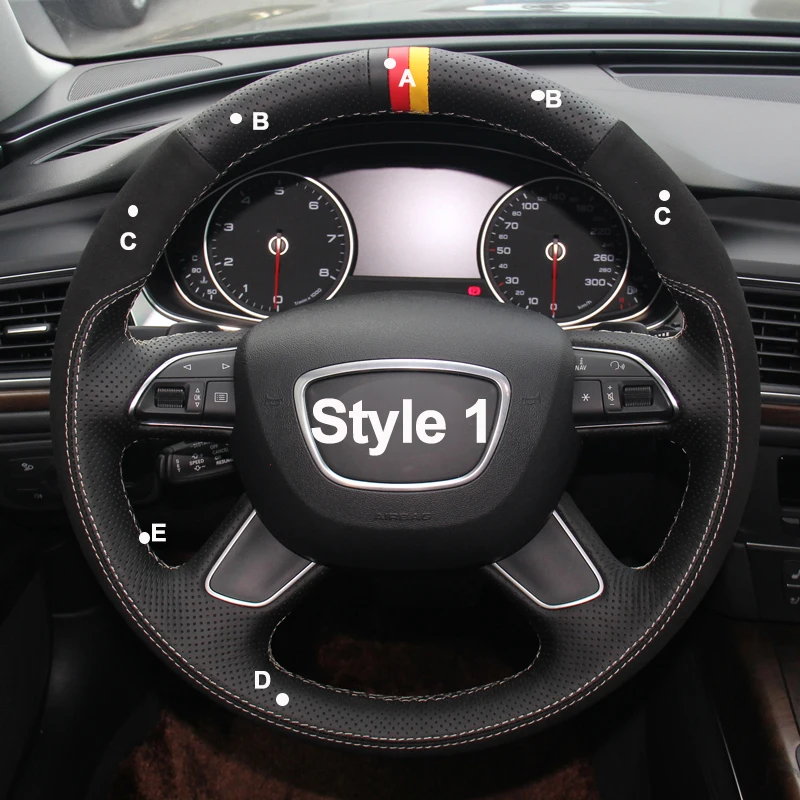 DIY крышка рулевого колеса автомобиля Volant Funda Volante замша для Audi A4(B8) A6(C7) A7 A8 A8 L Allroad Q3 Q5 2013- Q7 2012