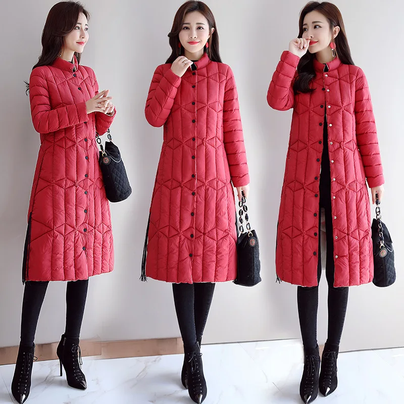 

Winter Fashion 2018 New Style Cotton-padded Clothes Women's Mid-length over-the-Knee Korean-style Slim Fit Thin Hot Selling Cott