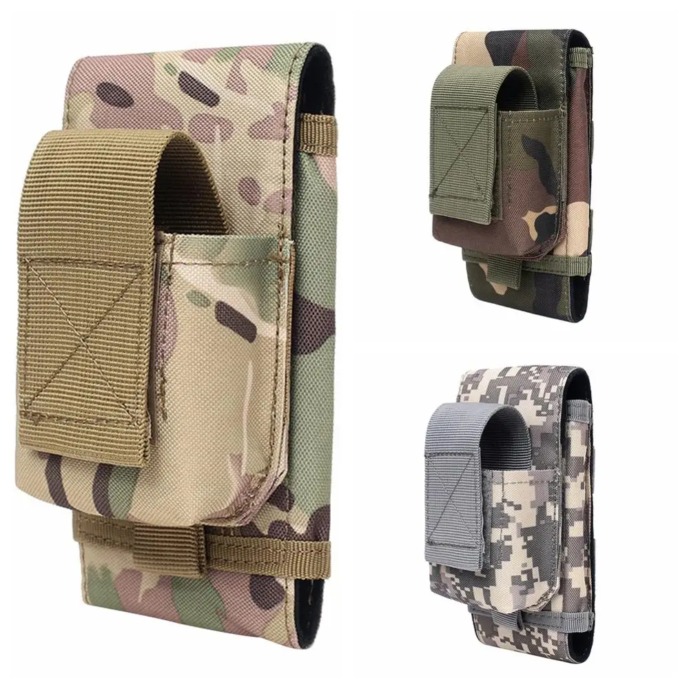 

4.5-5.3 Inches Tactical Phone Bag Outdoor Camping Hiking MOLLE Army Camo Camouflage Bag Hook Loop Belt Pouch Nylon Mobile Bag