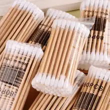 Новинка 200 шт одноразовые двухсторонние ватные палочка ватная палочка для чистки ушей аппликатор