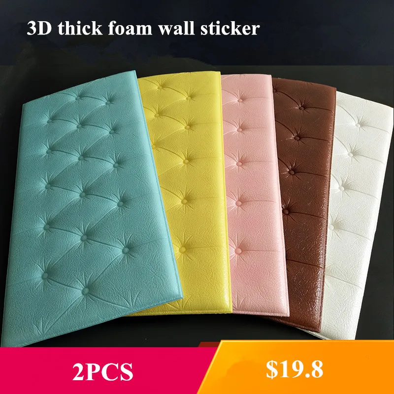 

Thicken mosaic self-adhesive headboard soft bag anti-collision wall stickers tatami soft wall stickers imitation wall stickers